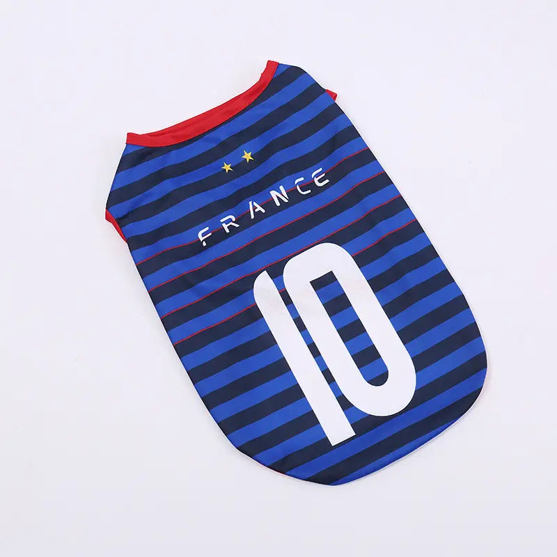 Pet Soccer Jersey Vest for Dogs & Cats, Lightweight Breathable Summer Pet Shirt, Team-Inspired Sleeveless Dog Clothes for Small Medium Pets