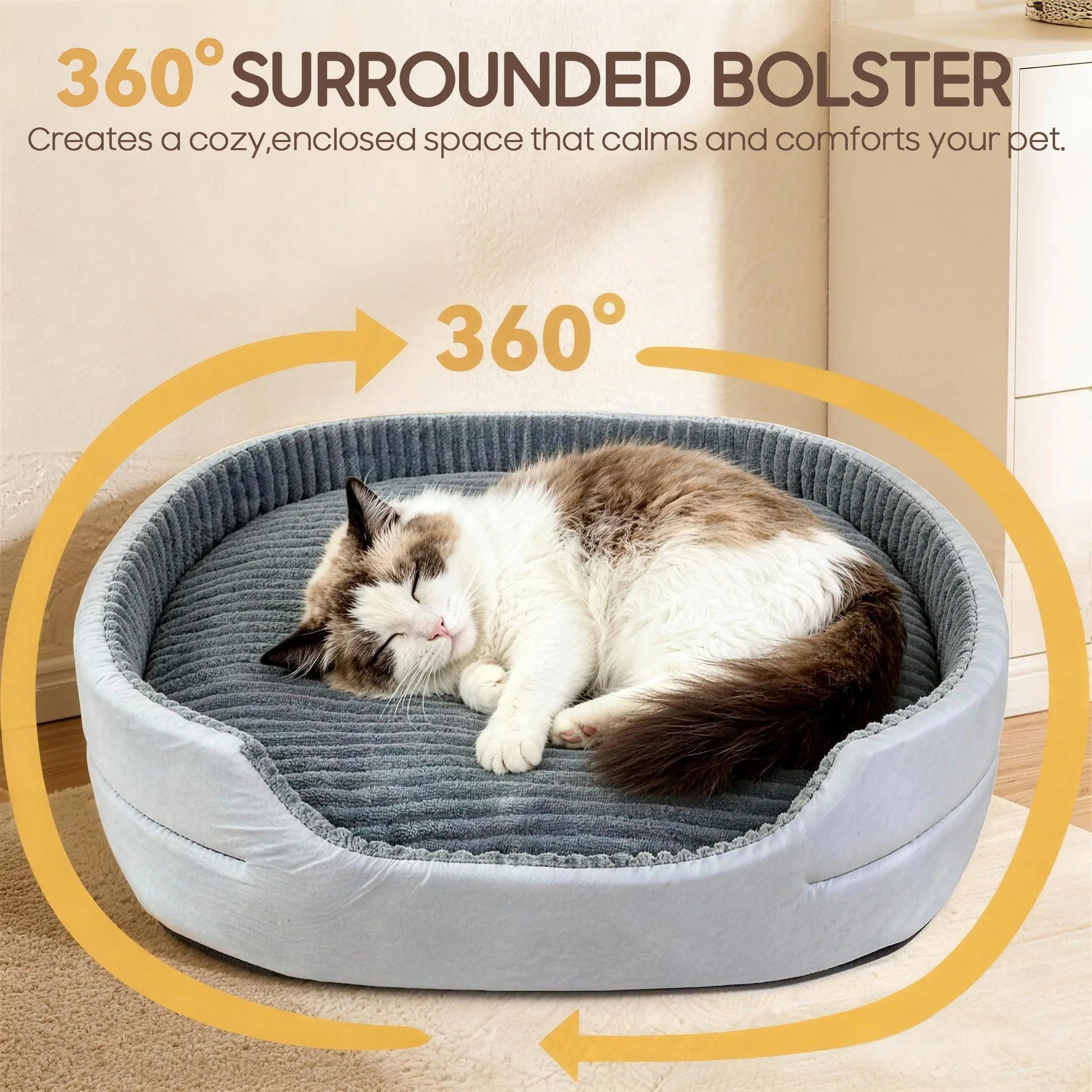 Dog Bed, Pet Sofa Bed, Plush Dog Couch Bed, Egg Crate Foam Dog Bed, Washable Dog Bed, Removable Cover Pet Bed, Waterproof Base Dog Bed, Non Slip Bottom Dog Bed, Indoor Dog Bed, Grey Dog Bed, Small Medium Large X-Large Dogs, Pet Sleeping Sofa