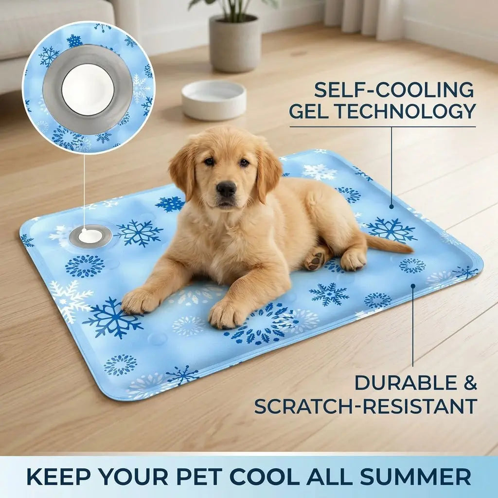 Pet Cooling Mat for Dogs and Cats, Continuous Cooling Gel Mattress.