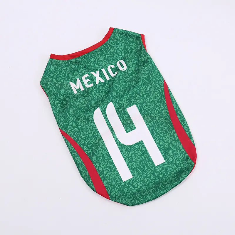 Pet Soccer Jersey Vest for Dogs & Cats, Lightweight Breathable Summer Pet Shirt, Team-Inspired Sleeveless Dog Clothes for Small Medium Pets