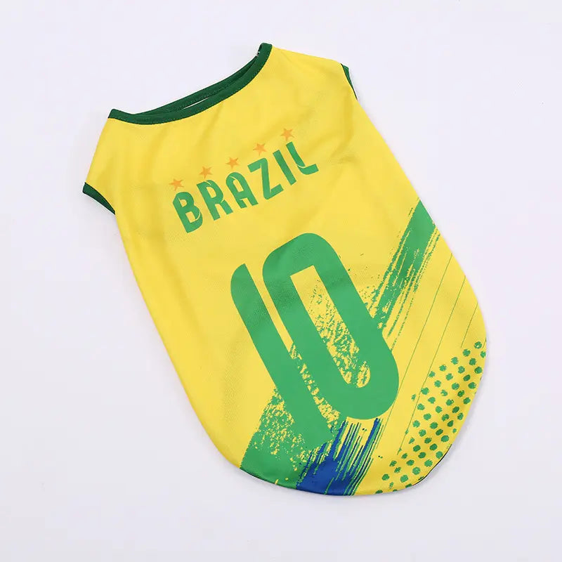 Pet Soccer Jersey Vest for Dogs & Cats, Lightweight Breathable Summer Pet Shirt, Team-Inspired Sleeveless Dog Clothes for Small Medium Pets