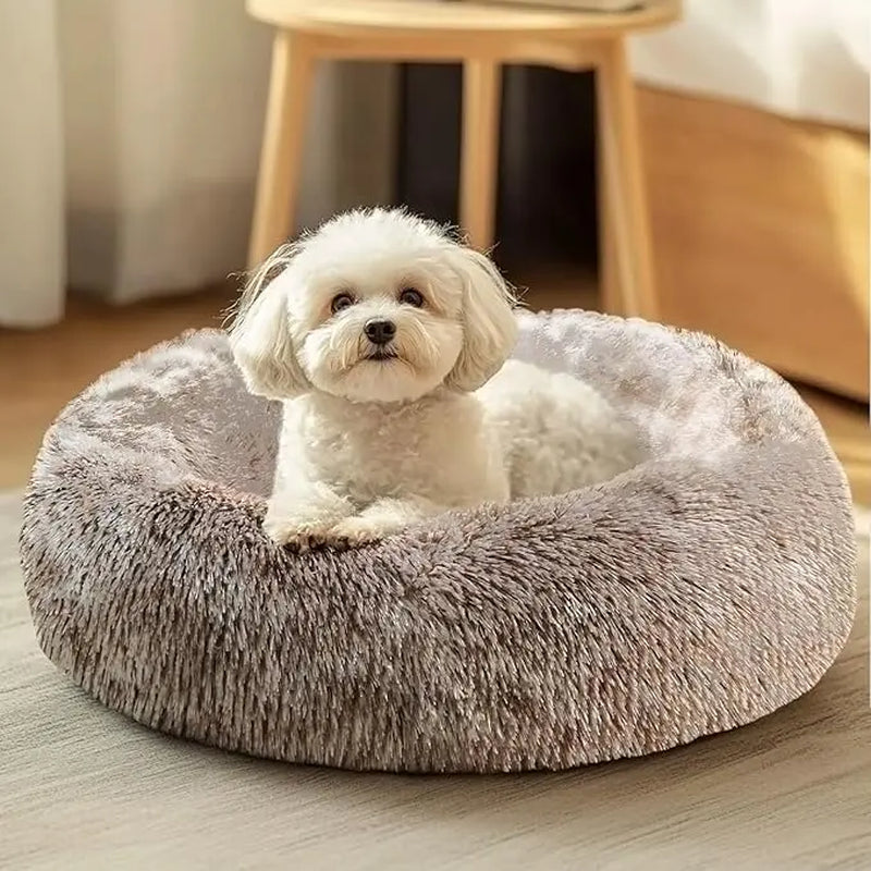 Calming Dog Bed Medium Size Dog, 31In Donut Washable Medium Pet Bed.