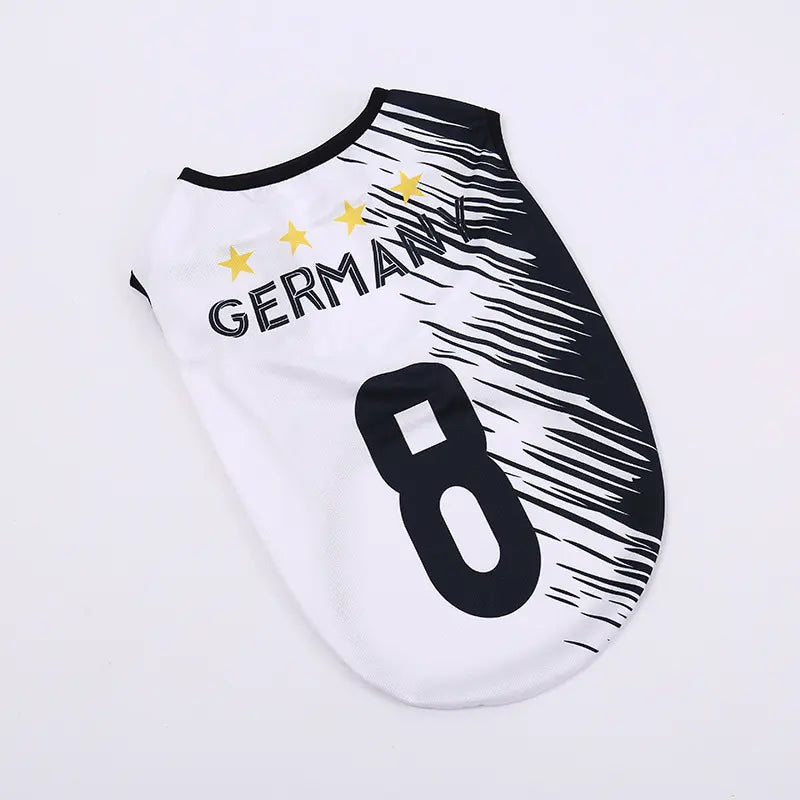 Pet Soccer Jersey Vest for Dogs & Cats, Lightweight Breathable Summer Pet Shirt, Team-Inspired Sleeveless Dog Clothes for Small Medium Pets