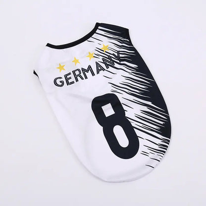 Pet Soccer Jersey Vest for Dogs & Cats, Lightweight Breathable Summer Pet Shirt, Team-Inspired Sleeveless Dog Clothes for Small Medium Pets