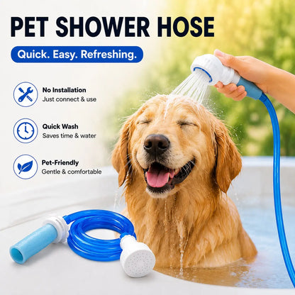Pet Bath Tub Faucet Sprayer, 5 Ft Ultra-Flex Dog Shower Hose Adapter.