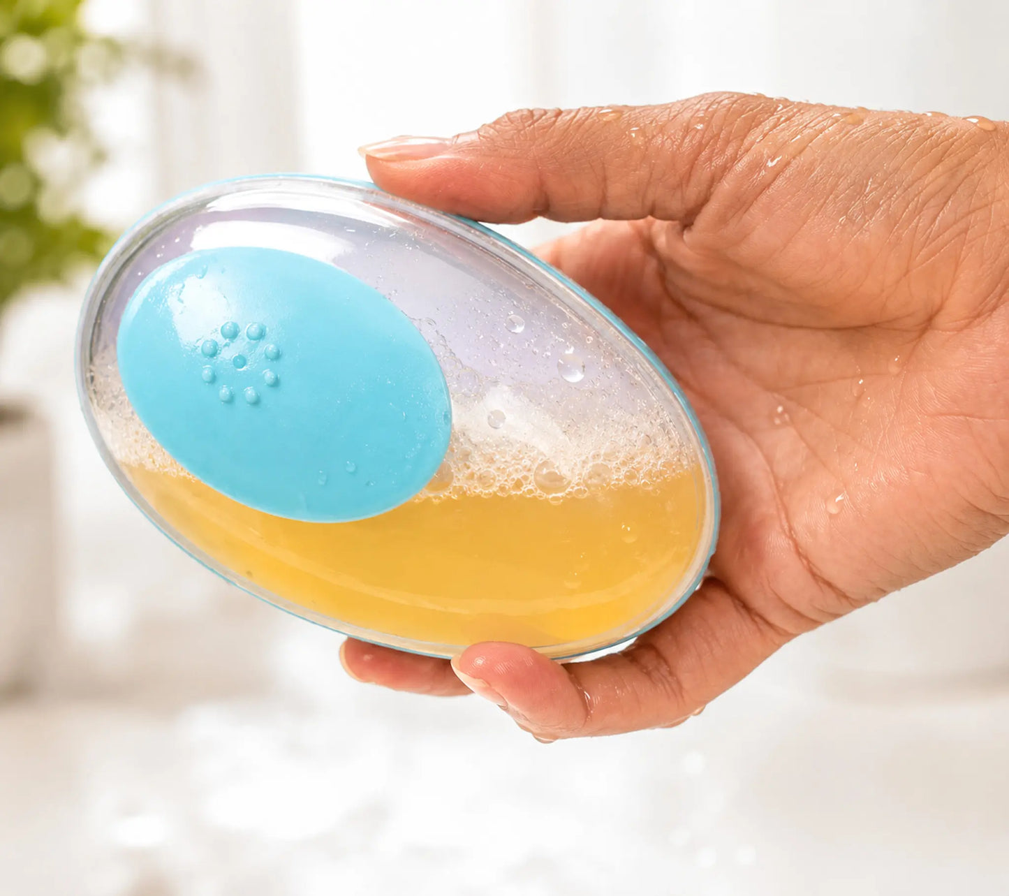Dog Bath Brush with Shampoo Dispenser, 2-In-1 Grooming & Deshedding Tool for Dogs & Cats