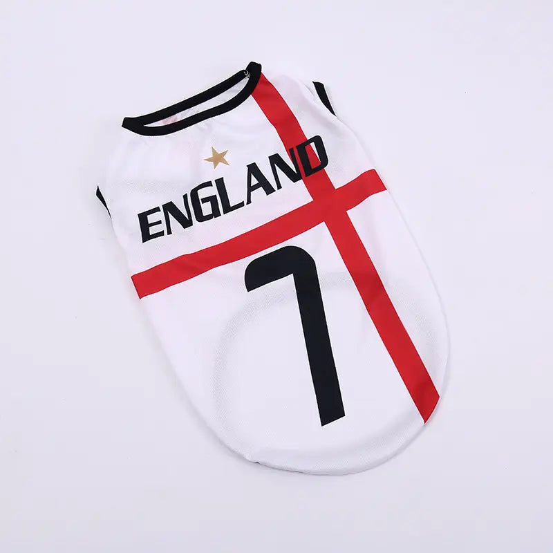Pet Soccer Jersey Vest for Dogs & Cats, Lightweight Breathable Summer Pet Shirt, Team-Inspired Sleeveless Dog Clothes for Small Medium Pets