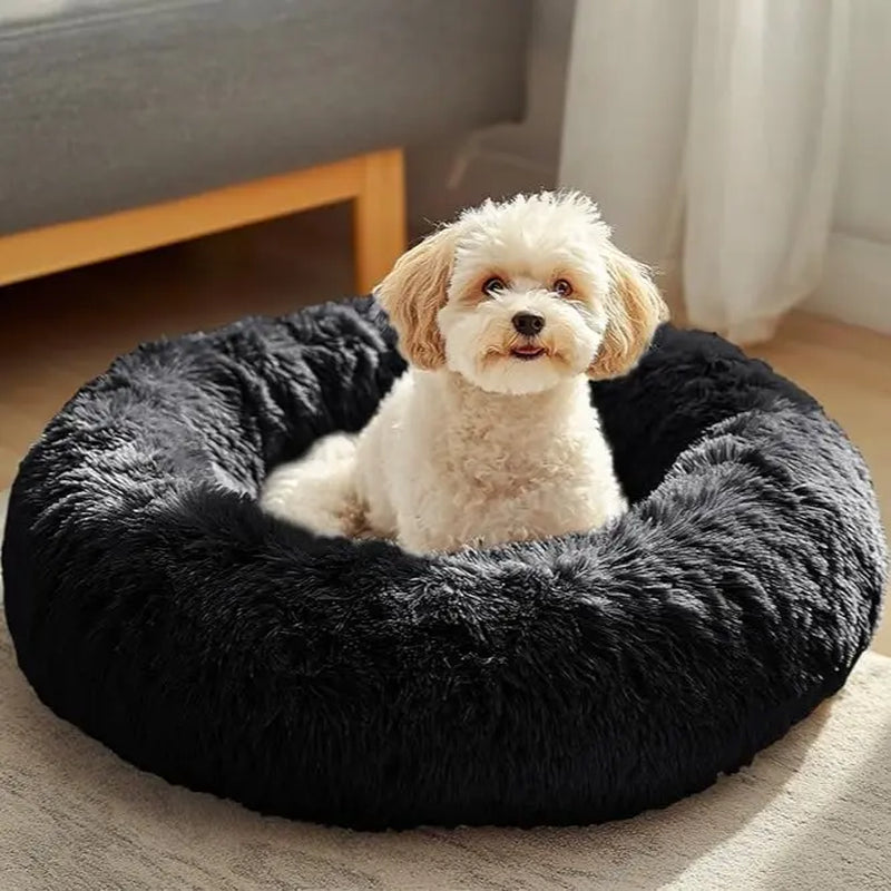 Calming Dog Bed Medium Size Dog, 31In Donut Washable Medium Pet Bed.