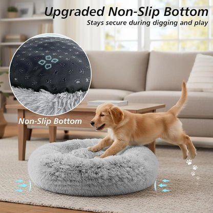 Calming Dog Bed Medium Size Dog, 31In Donut Washable Medium Pet Bed.