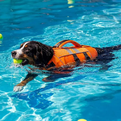 Kuoser Dog Life Jacket Large, High Flotation Puppy Safety Vest for Swimming Boating, Reflective Water Vest Pet Life Preserver with Rescue Handle