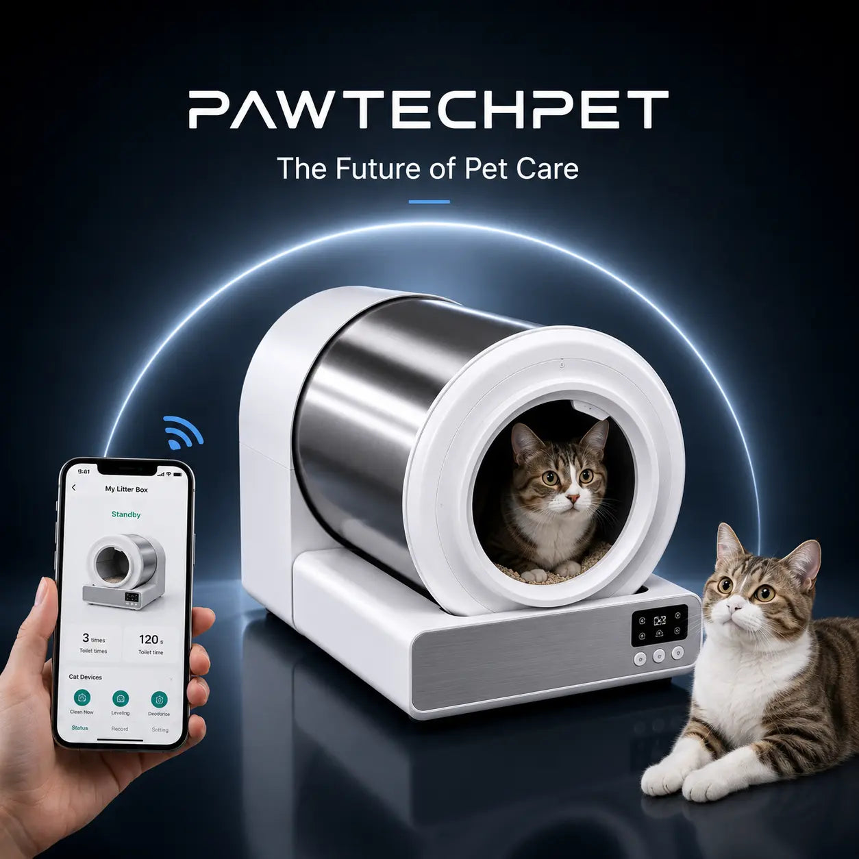Smart Low-Noise Auto-Cleaning Cat Litter Box (60L) - 2.4G Wifi App-Controlled, Equipped with Smart Sensors, Safety Protection, Easy Maintenance #Catlitterbox#Smartlitterbox#Petessentials#Catlovers# Dream Cat Automatic Litterbox