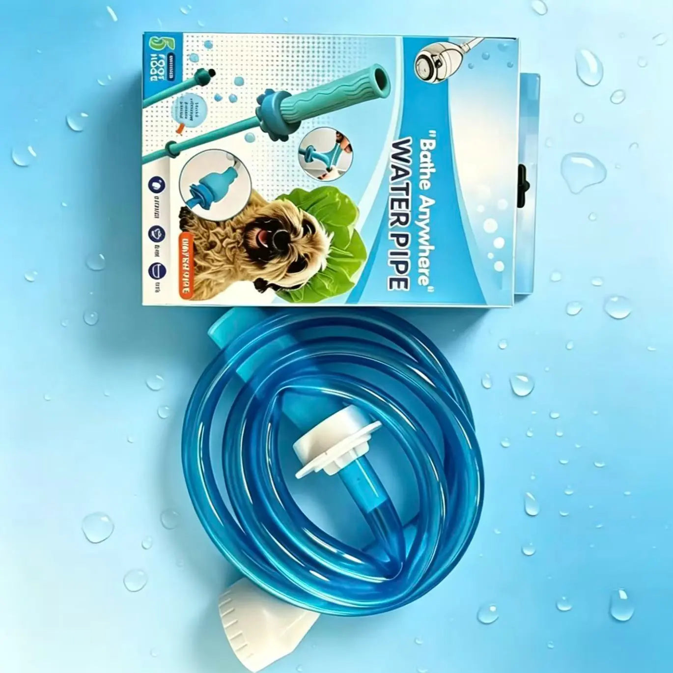 Pet Bath Tub Faucet Sprayer, 5 Ft Ultra-Flex Dog Shower Hose Adapter.