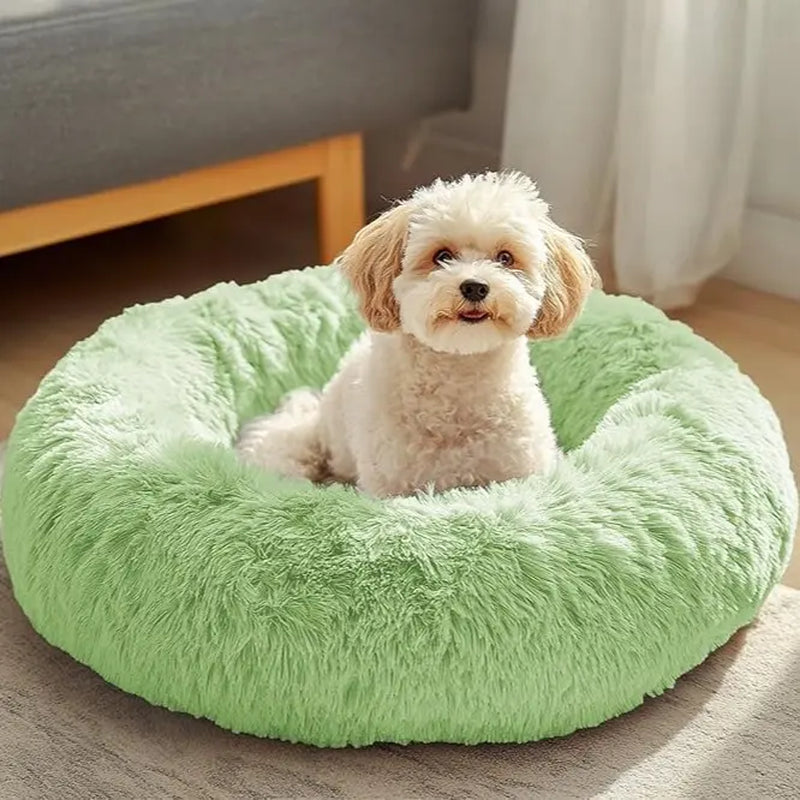 Calming Dog Bed Medium Size Dog, 31In Donut Washable Medium Pet Bed.
