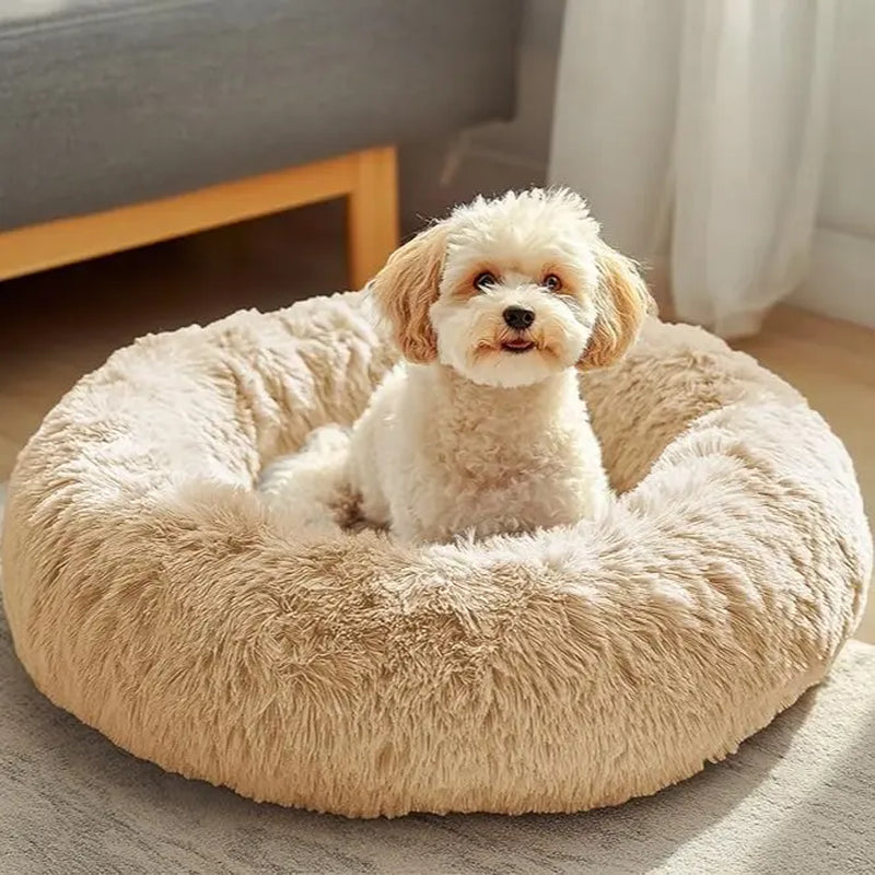 Calming Dog Bed Medium Size Dog, 31In Donut Washable Medium Pet Bed.