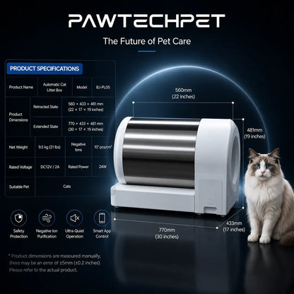 Smart Low-Noise Auto-Cleaning Cat Litter Box (60L) - 2.4G Wifi App-Controlled, Equipped with Smart Sensors, Safety Protection, Easy Maintenance #Catlitterbox#Smartlitterbox#Petessentials#Catlovers# Dream Cat Automatic Litterbox