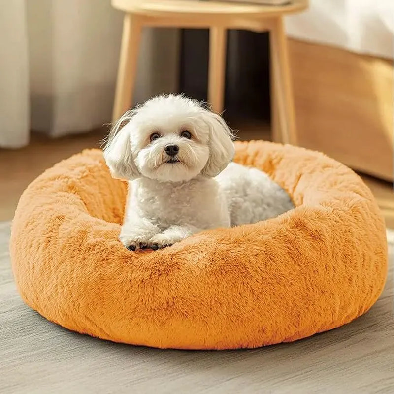 Calming Dog Bed Medium Size Dog, 31In Donut Washable Medium Pet Bed.