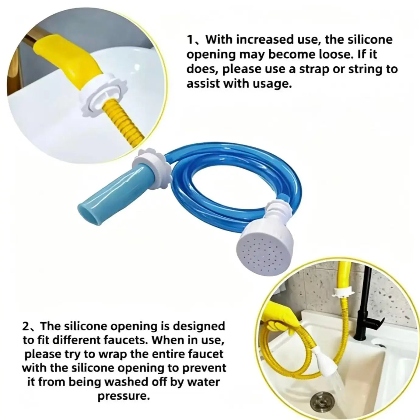 Pet Bath Tub Faucet Sprayer, 5 Ft Ultra-Flex Dog Shower Hose Adapter.