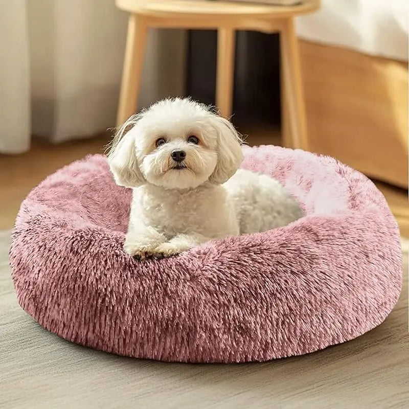 Calming Dog Bed Medium Size Dog, 31In Donut Washable Medium Pet Bed.