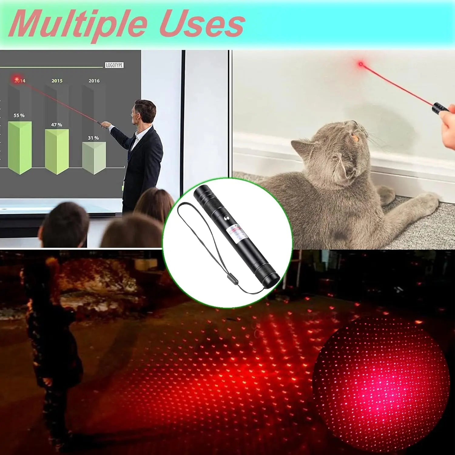 Green Laser Pointer/ Line Light Flashlight Long Distance Range for TV/LED/LCD Screens Flashlights Presentation, Laser Pointer Cat Toy，Office / Outdoors / Astronomic / Construction Tiktokshopspringglowup Summervibe