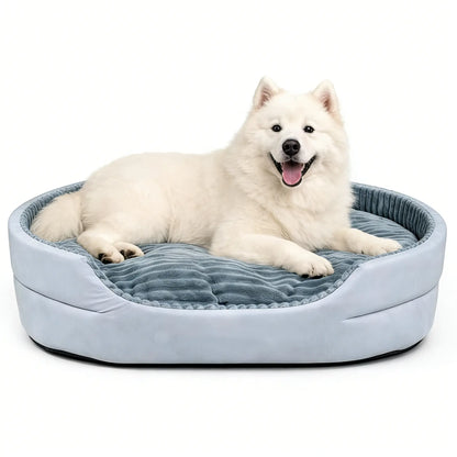 Dog Bed, Pet Sofa Bed, Plush Dog Couch Bed, Egg Crate Foam Dog Bed, Washable Dog Bed, Removable Cover Pet Bed, Waterproof Base Dog Bed, Non Slip Bottom Dog Bed, Indoor Dog Bed, Grey Dog Bed, Small Medium Large X-Large Dogs, Pet Sleeping Sofa