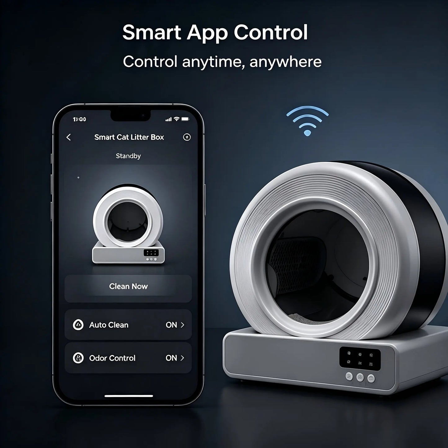Smart Low-Noise Auto-Cleaning Cat Litter Box (60L) - 2.4G Wifi App-Controlled, Equipped with Smart Sensors, Safety Protection, Easy Maintenance #Catlitterbox#Smartlitterbox#Petessentials#Catlovers# Dream Cat Automatic Litterbox