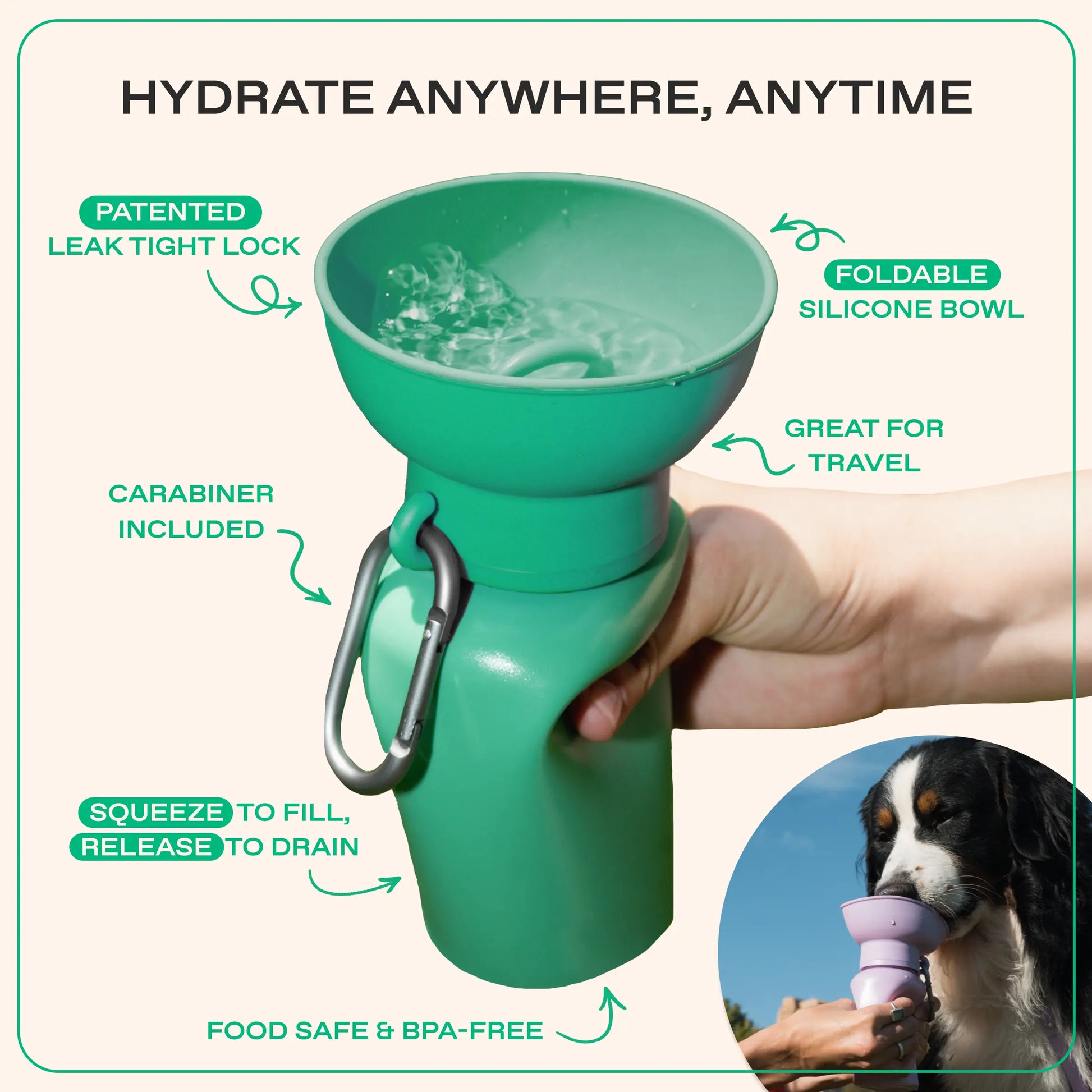 20Oz Flip Dog Travel Water Bottles (Set of 2)
