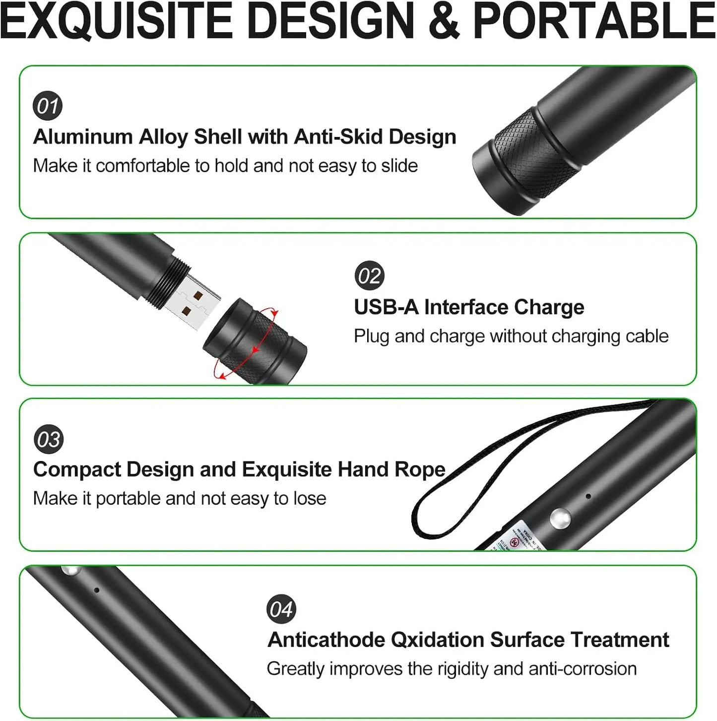 Green Laser Pointer/ Line Light Flashlight Long Distance Range for TV/LED/LCD Screens Flashlights Presentation, Laser Pointer Cat Toy，Office / Outdoors / Astronomic / Construction Tiktokshopspringglowup Summervibe