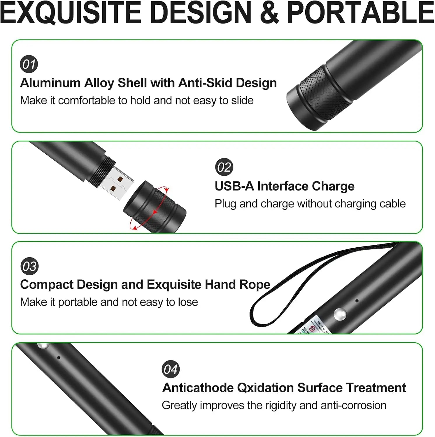 Green Laser Pointer/ Line Light Flashlight Long Distance Range for TV/LED/LCD Screens Flashlights Presentation, Laser Pointer Cat Toy，Office / Outdoors / Astronomic / Construction Tiktokshopspringglowup Summervibe