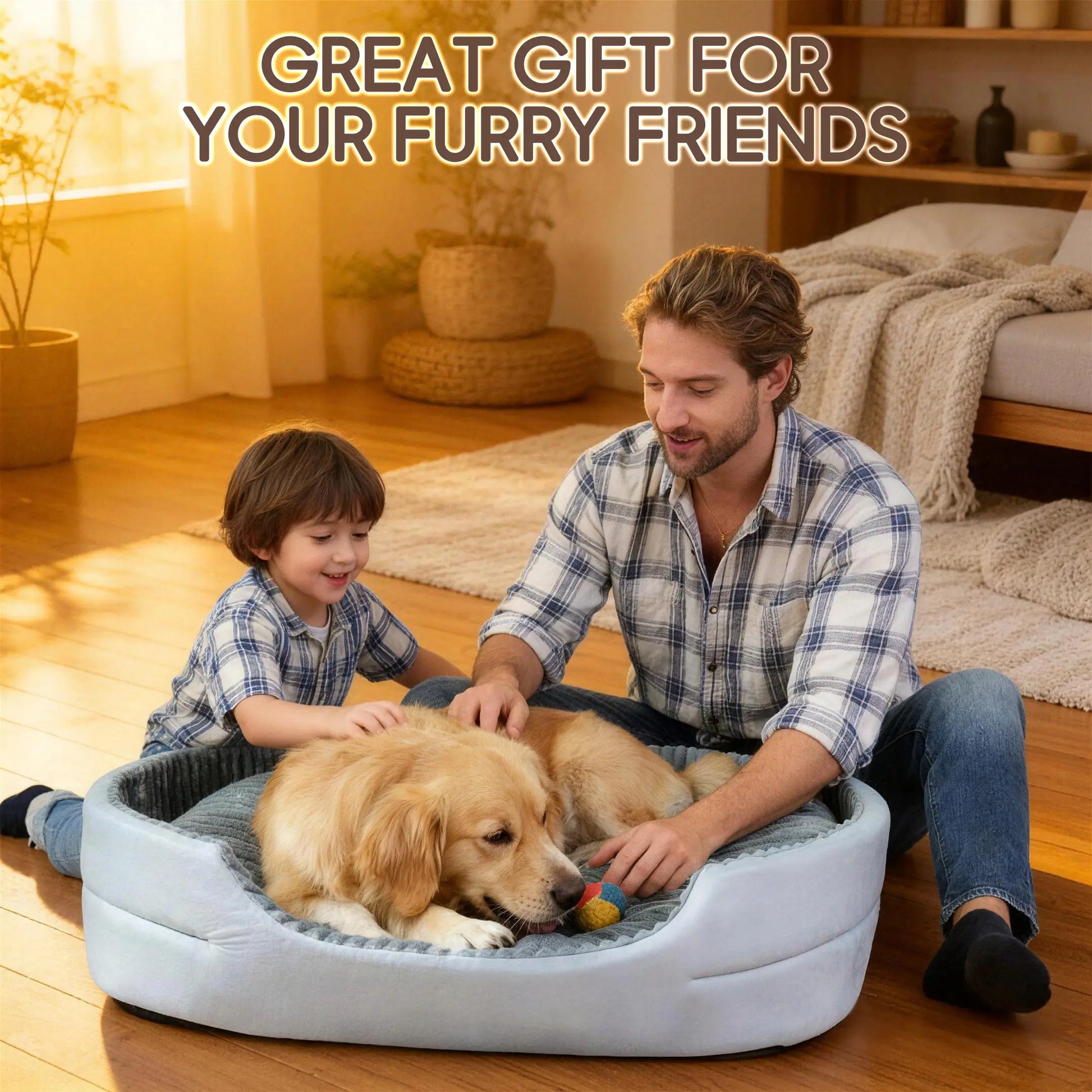 Dog Bed, Pet Sofa Bed, Plush Dog Couch Bed, Egg Crate Foam Dog Bed, Washable Dog Bed, Removable Cover Pet Bed, Waterproof Base Dog Bed, Non Slip Bottom Dog Bed, Indoor Dog Bed, Grey Dog Bed, Small Medium Large X-Large Dogs, Pet Sleeping Sofa