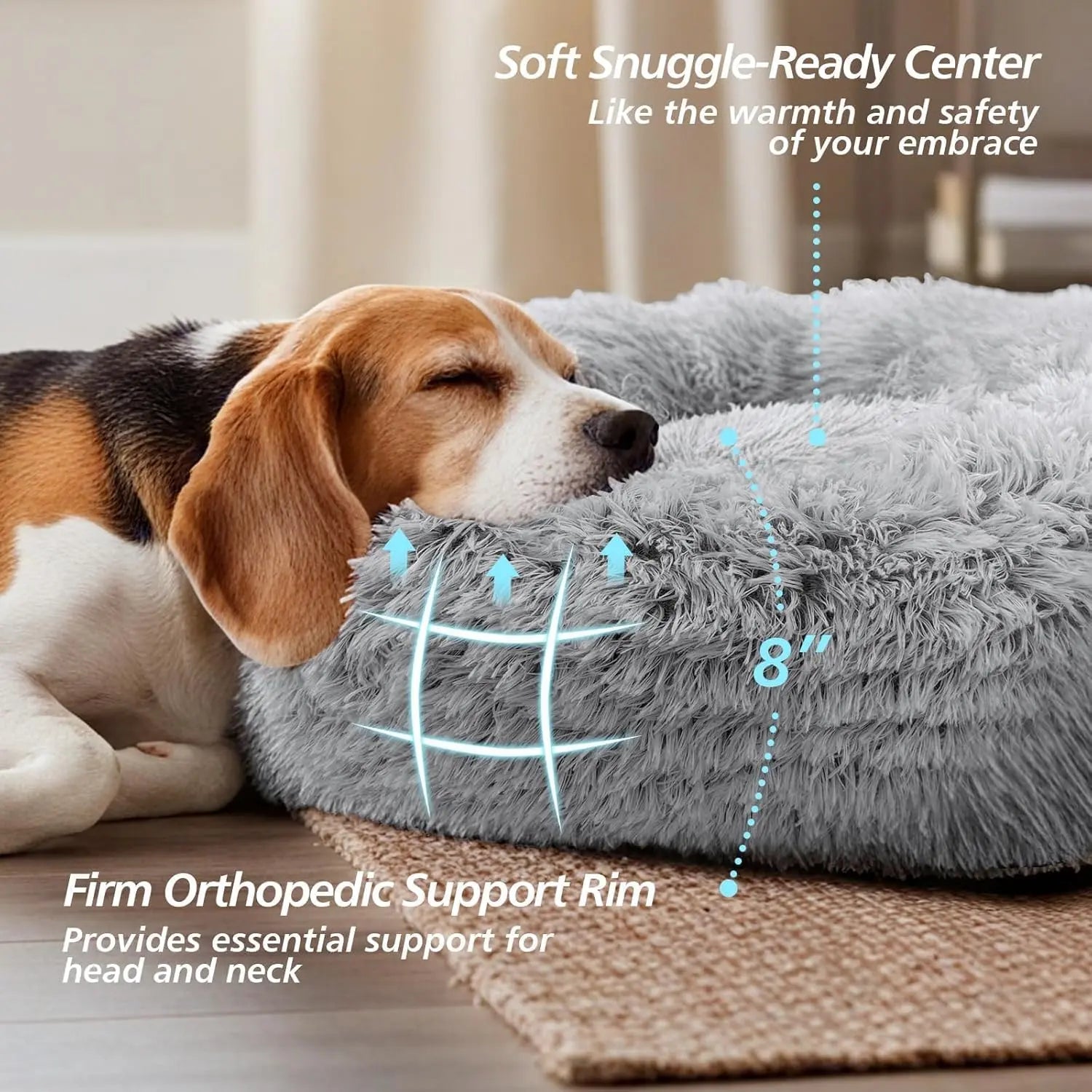 Calming Dog Bed Medium Size Dog, 31In Donut Washable Medium Pet Bed.